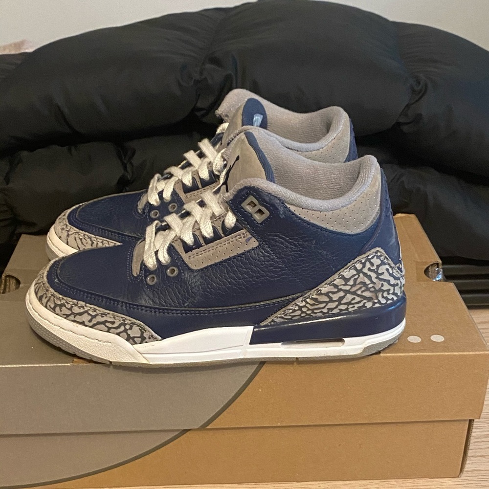Nike Air Jordan 3 Retro Georgetown Blue- 4.5 Y- 6 W - Picture 3 of 14